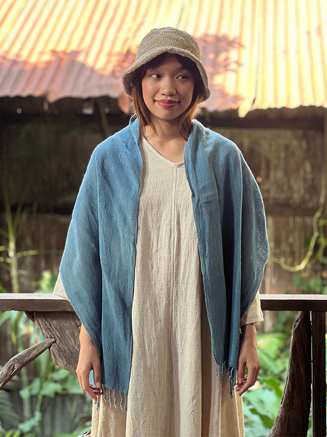 正絹・草木染・手織りショール HEMP100% 手織り ショール・草木染め【パヤカ オンラインショップ】