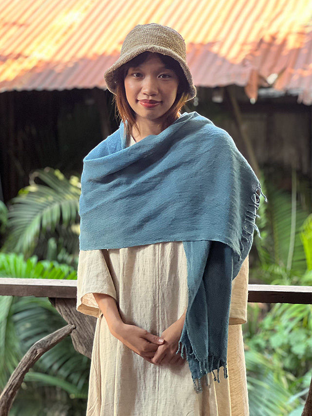 正絹・草木染・手織りショール HEMP100% 手織り ショール・草木染め【パヤカ オンラインショップ】