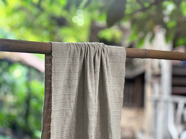 HEMP100% 厚手 手織り ショール・きなり