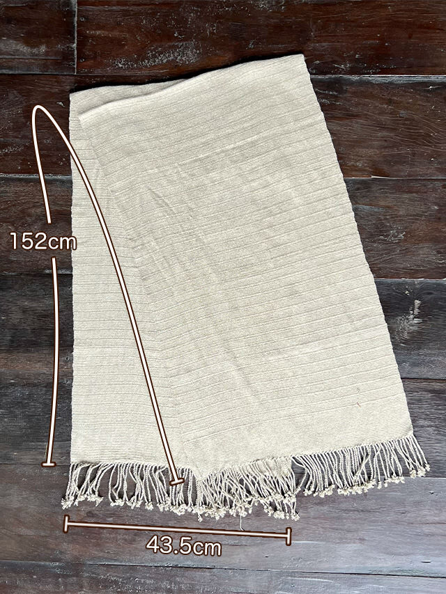 HEMP100% 厚手 手織り ショール・きなり