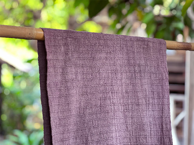 HEMP100% 厚手 手織り ショール・草木染め