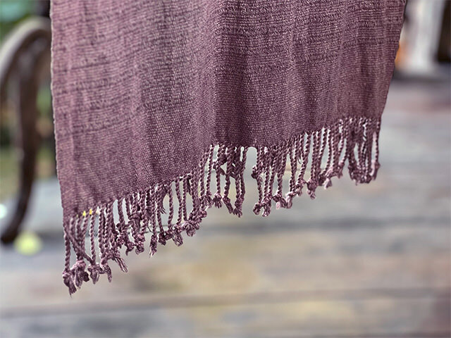 HEMP100% 厚手 手織り ショール・草木染め