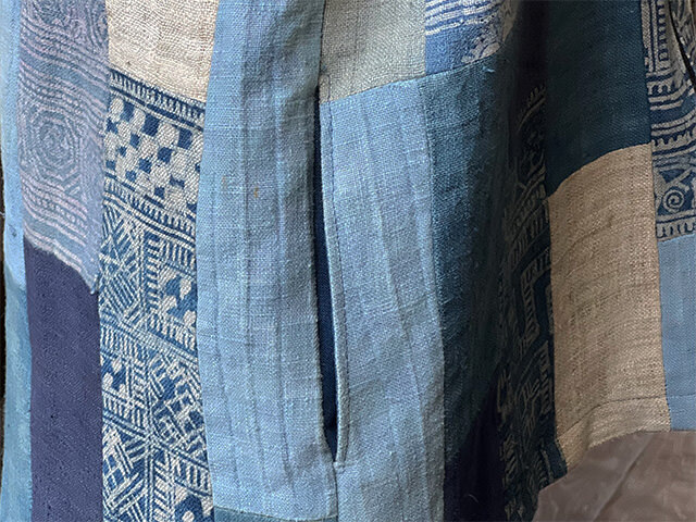 HEMP100% 草木染め パッチワーク ジャケット