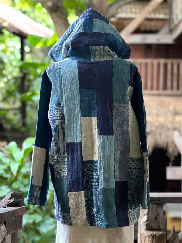 【店舗移転のため売り尽くしセール】タイ木綿　パッチワーク　草木染風　変形襟ベスト　春夏/ミセス/母の日/ギフト/和柄 Vilie Light[02100097277] | STYLEM FABRIC STORE
