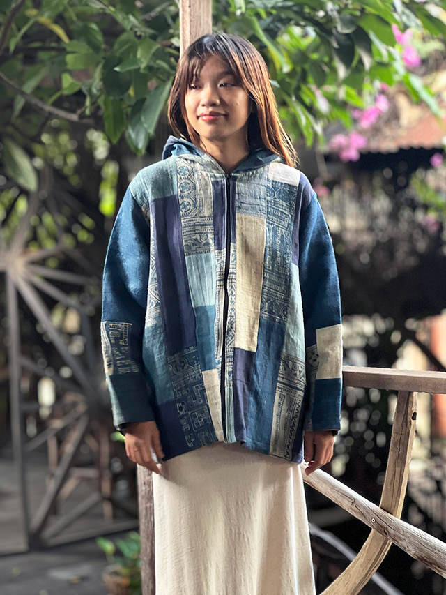 HEMP100% 草木染め パッチワーク ジャケット【パヤカ オンラインショップ】