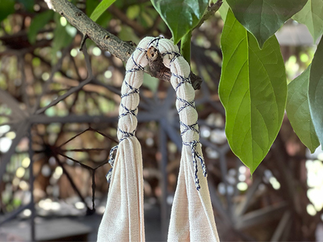 COTTON100% 手縫い タッセル付き バッグ