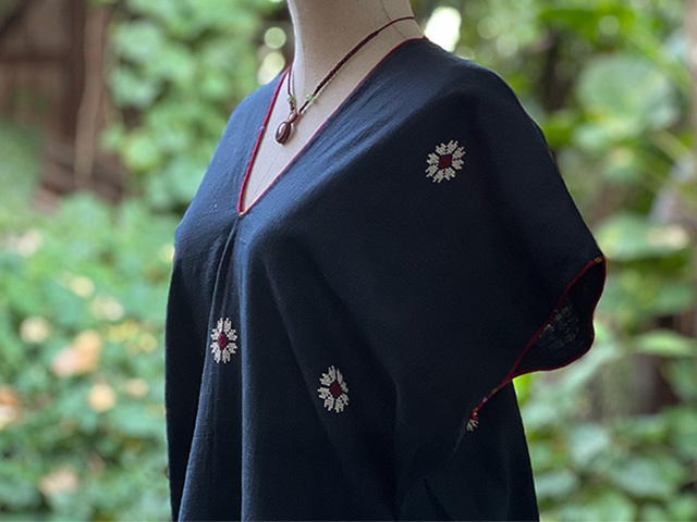 HEMP100% ヤオ族 手縫い手刺繍 貫頭衣 ワンピース 