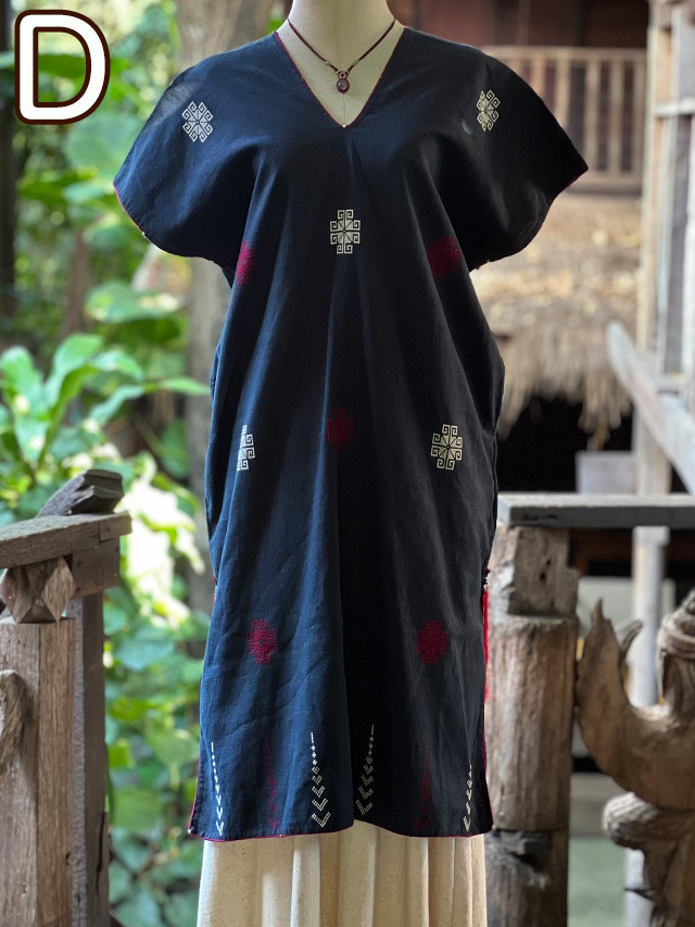 HEMP100% ヤオ族 手縫い手刺繍 貫頭衣 ワンピース (1点もの)【パヤカ