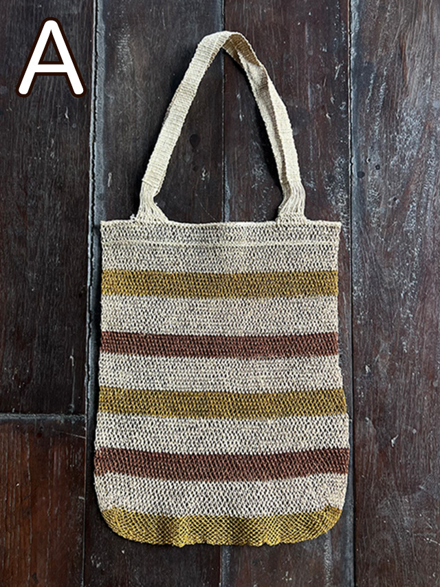 azuページ】作家作品 網代 ショルダーバッグ【茶】夏 バッグ azu