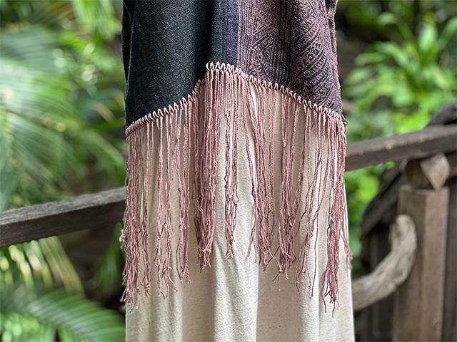 HEMP100%・COTTON100% フリンジ バティック 貫頭衣