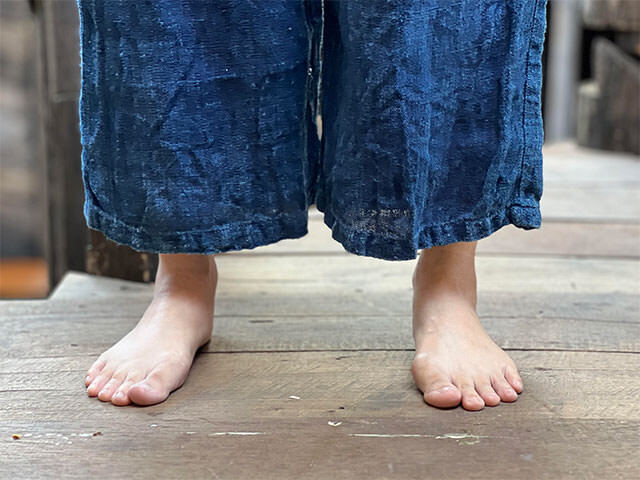 HEMP100%  手織りパンツ・草木染め