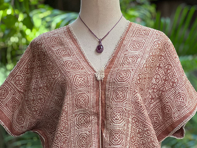 HEMP100% 手織り手縫い バティック 貫頭衣