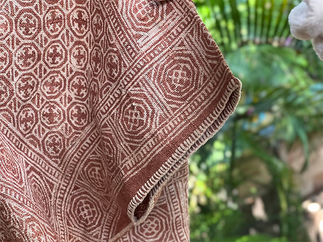 HEMP100% 手織り手縫い バティック 貫頭衣