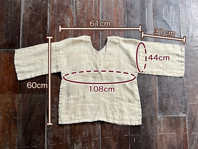 HEMP100% _織り ハンド ステッチ TEE