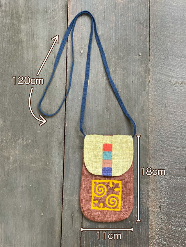 HEMPベトナム アップリケ ポーチ