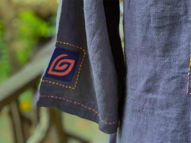 HEMP100% 山岳_族 刺繍付き ワンピース