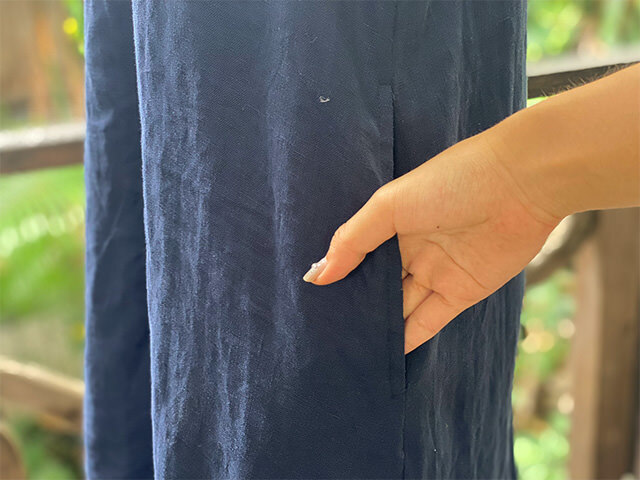 HEMP100% 山岳_族 刺繍付き ワンピース