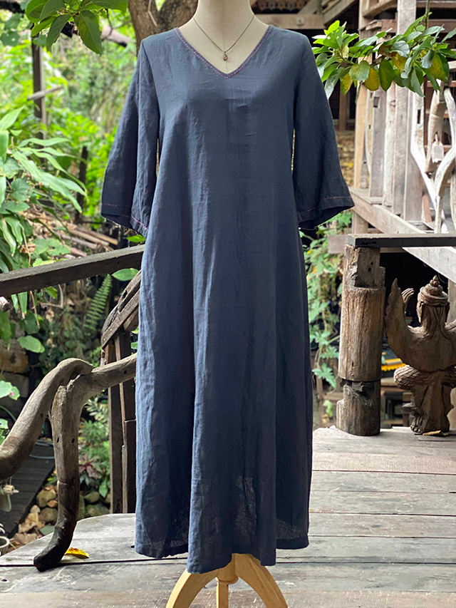 HEMP100% 山岳民族 刺繍付き ワンピース【パヤカ オンラインショップ】