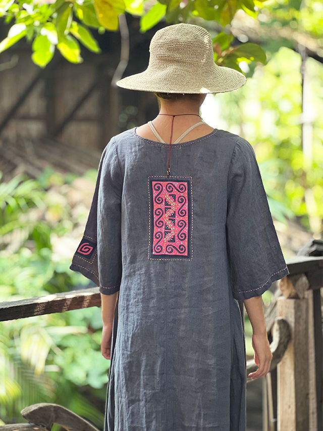 HEMP100% 山岳民族 刺繍付き ワンピース【パヤカ オンライン