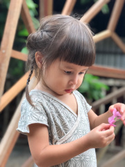 asana baby baby 麻柄プリント