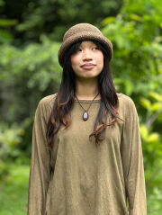 asana HEMP100% 手編み 帽子・草木染め
