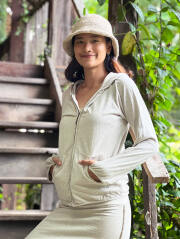 asana x chewin'bacco ヘンプコットン 厚手 パーカー・きなり