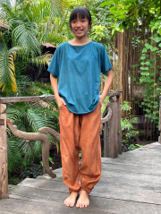 asana HEMP100% テロテロ 作務衣 パンツ・草木染め