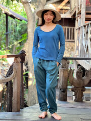 asana ヘンプコットン 厚手 ジャージ パンツ・草木染め