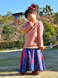 asana KIDS ガールズ フレアースカート・草木染め