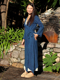 asana カシュクールロングカーデ・草木染め