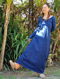 asana カシュクール風 ロングワンピ・草木染め
