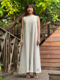 asana ヘンプコットンあったか ノースリーブ ワンピース・きなり