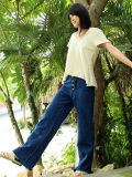 asana HEMP100% バイアス パンツ・草木染め