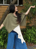 asana 手織りHEMPポンチョ・草木染め