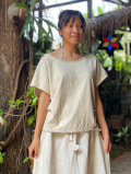 asana ヘンプコットン ゆったり Tee・きなり