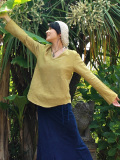 asana HEMP100% バイアス スリーブ・草木染め