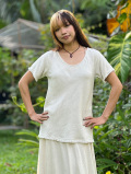 asana HEMP100% テロテロ バイアス Tee・きなり