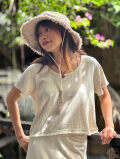 asana HEMP100% テロテロ ゆったり Tee・きなり
