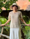 asana HEMP100% 手編み メッシュ Tee