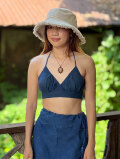 asana HEMP100% ガーゼ バック リボン ブラ・草木染め
