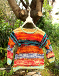 KIDS WOOL100% 手編みニット・ボーダー