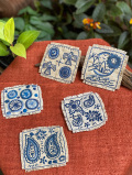 HEMP100% 手刺繍コースター