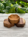 チーク WOOD 花形 小皿