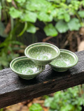 陶器 セラドン焼き 花模様 小鉢