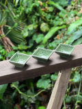 陶器 セラドン焼き 花模様 四角小鉢