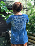 asana x Mandalaya メンズ ラグランTee・藍染め