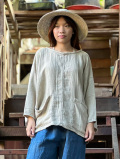 HEMP100% _織り ハンド ステッチ TEE