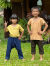 asana KIDS ヘンプコットン 厚手 NEW パンツ・麻柄ボーダー 草木染め 手刷り抜染