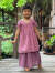 asana KIDS HEMP100% ガーゼ フリフリ チュニック・草木染め