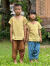 asana KIDS ヘンプコットン 薄手 ラグランTee・手刷り ハーモニー プリント 草木染め 